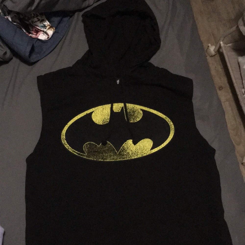 Hooded Sleeveless Batman Shirt